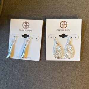 Giani Bernini Silver Teardrop and Dangle Earrings